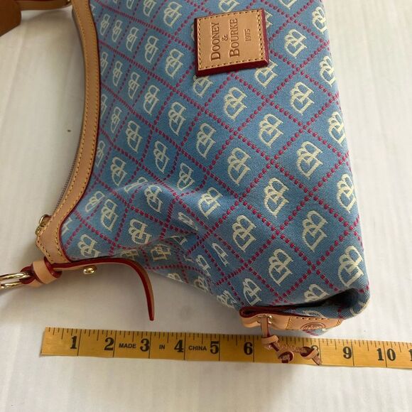 Dooney & Bourke Signature Fabric Shoulder East/West Slouch Handbag - Picture 10 of 16